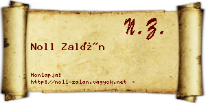 Noll Zalán névjegykártya